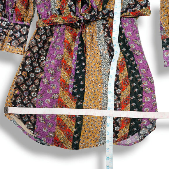 Equipment Ella Silk Blouson Mini Dress S Boho Patchwork Old Money Resortwear - Picture 13 of 14